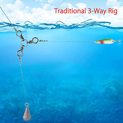 Dr.Fish 50 Pack 3 Way Swivel Fishing Tackle 30-220Lb Catfish Swivels Three Way Rigs Freshwater Saltwater Catfish Tackle - size: #4,#5,#6,150 Pack