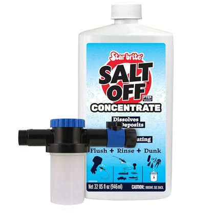 STAR BRITE Salt Off Kit Applicator & 32 OZ Concentrate for Marine Engine Flush & Salt Removal on Boats, Trailers, Fishing Gear, Dive Equipment, and More