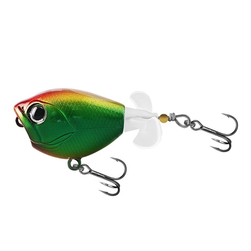 6-pcs Long Cast Propeller Lure 0.21oz / 2.09in 0.39oz / 2.36in Topwater Micro Popper Lure, Bionic Fishing Bait ﻿ - size: 0.39oz / 2.36in 6pcs