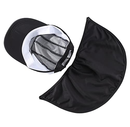 Connectyle Kids Sun Hat with Removable Neck Flap UPF 50+ Sun Protection Baseball Cap Summer Beach Sun Hats 3-6 Years - color: Black
