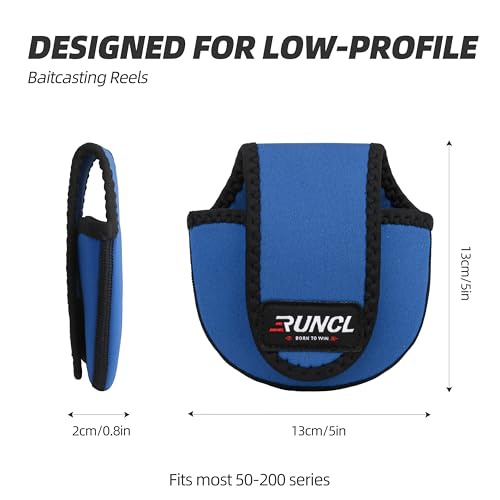 RUNCL Baitcasting Reel Bag – Protective Storage Pouch for Baitcasting Reels & Spinning Reels, Lightweight & Durable, Ideal for Freshwater & Saltwater Fishing Trips (Blue & Black) - color: B-Blue & Black
