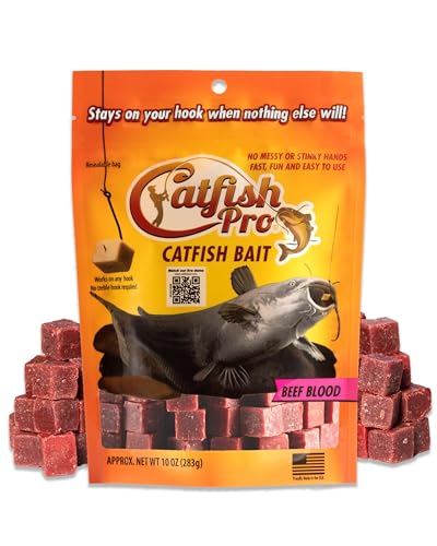 Catfish Pro Catfish Bait - 10oz Bag with 80pcs | Irresistible Scent for Catfish | Mess-Free, Stays On Your Hook When Nothing Else Will | Great for Rod, Reel, Trotline, Jugs & Yoyos Fishing - color: Beef Blood