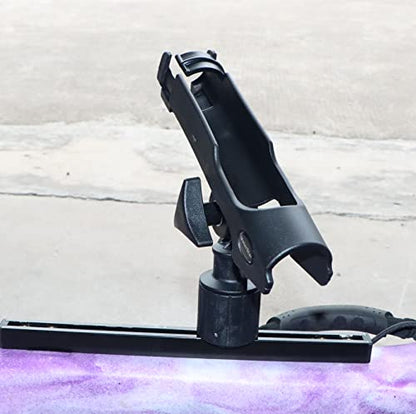 New Upgrade 360 Degrees MiniPort Fishing Rod Holder with Mini Rod Holder,Rod Holder with Track Mounting Base Kit with Installation Accessories and Tools - style: Round Base and Fishing Rod Socket