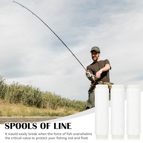 3 PCS Elastic Fishing Thread Invisible 0.2mm Length 656 Feet Per Spool | Elastic Fishing String Line Bait Thread for Salmon Sturgeon Bass