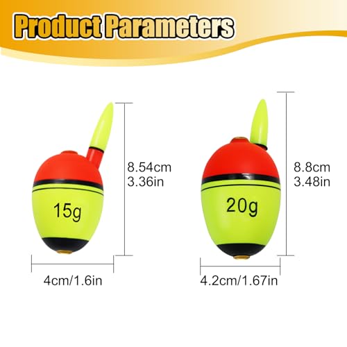 Night Fishing Slip Float, EVA Sliding Float Led Lighted Slip Bobbers for Saltwater Freshwater, 15g-40g Buoyancy Fishing Floats Without Battery - color: 15g Buoyancy Floats*5PCS