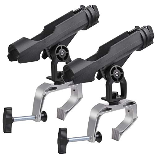 Fishing Rod Holders for Boat Adjustable Fishing Pole Holder with Large Clamp Folding Rod Racks Holder - color: 2PC 02# Max Opening 1.97"