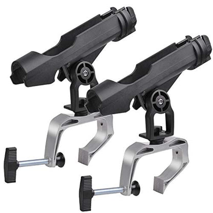 Fishing Rod Holders for Boat Adjustable Fishing Pole Holder with Large Clamp Folding Rod Racks Holder - color: 2PC 02# Max Opening 1.97"