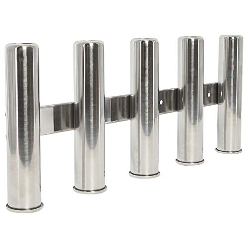 NovelBee 5 Tubes 316 Stainless Steel Fishing Rod Holder for Boats Yacht