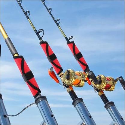 RLECS 6PCS 5.9 Inch Fishing Lure Cover Red Nylon Rod Sleeve Protector Suitable for Sea and Rock Fishing