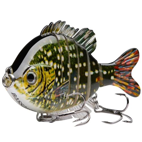 BASSDASH SwimPanfish Multi Jointed Panfish Bluegill Swimbaits Hard Topwater Bass Lures Fishing Lure Crank Saltwater 3.5in/0.85oz - color: Northern Pike