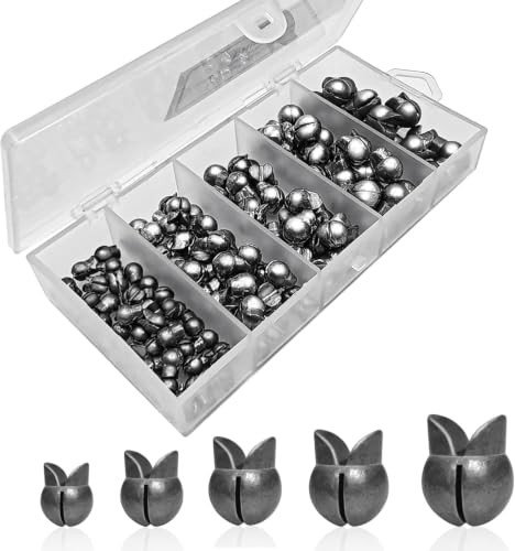 SANWEAL120PCS/200PCS Fishing Weights Sinkers - Premium Split ShotFishing Weights Sinkers - Round Removable Fishing Sinkers - 5/6 Sizes - style: Duckbill/120
