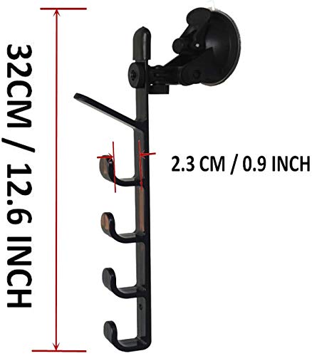 Adjustable Fishing Pole Rack & Holder - Vehicle & Boat Storage for Car, Truck, SUV & RV - Suction Cup Mounted - No Rods Included - 1 Pair