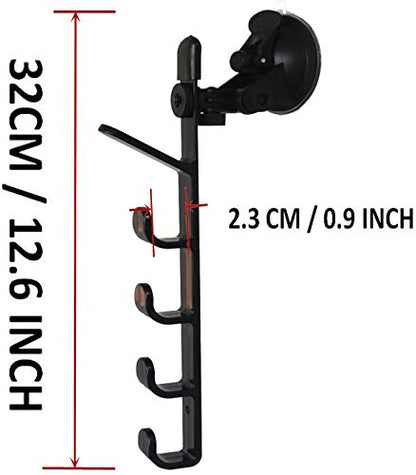 Adjustable Fishing Pole Rack & Holder - Vehicle & Boat Storage for Car, Truck, SUV & RV - Suction Cup Mounted - No Rods Included - 1 Pair