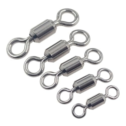 100 Pcs Fishing Swivels Saltwater, 100% 304 Stainless Steel Power Swivel Corrosion Resistance Barrel Swivels High Strength Freshwater Fishing Line Lure Leader Connectors - size: 2# 0.83" / 300 LB