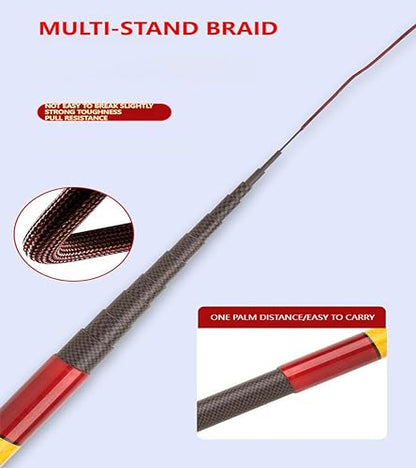 Carbon Fiber Tenkara Fishing Rod Kit Bank Poles for Catfishing All Waters - size: 5.9FT-1.8m kit