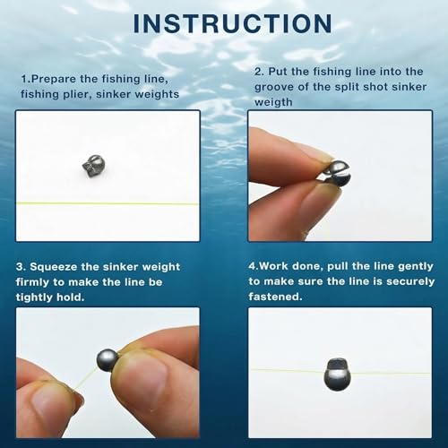 200/350 Pcs Premium Split Shot Fishing Weights Sinkers, Removable Leakproof Fly Fishing Split Shot for Freshwater & Saltwater， Bass Trout Circular Accessories - 5/6 Sizes - size: 350/6 Size Duck