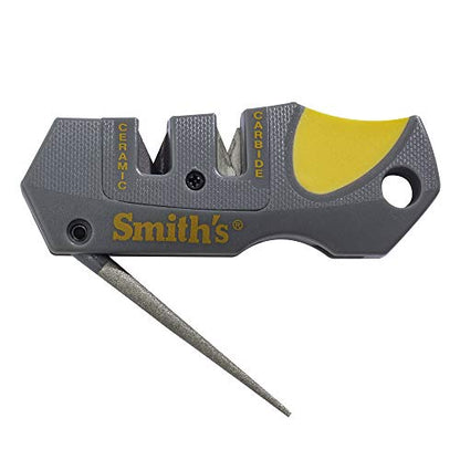 Smith’s Pocket Pal Tactical Knife Sharpener - 2 Stage Sharpener & Diamond Sharpening Rod - Pocket Clip - Outdoor Hunting Knife & Hook Sharpener - Compact & Lightweight - style: Pocket Pal (50918)
