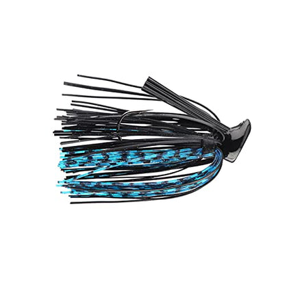 Buckeye Lures 3/8 Oz Flat Top Finesse Jig with Premium Skirting & Rubber Skirt Collar | Durable Versatile Fishing Bait - color: Black/Blue