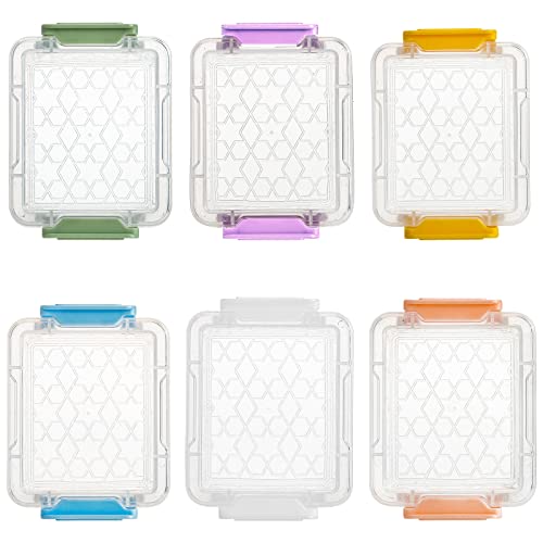 Nicunom 24 Pack Mini Plastic Storage Containers Box, 3.1" x 2.6" x 2" Stackable Bead Organizers with Lid, Clear Plastic Small Storage Box for Small Craft Items, Jewelry, Beads