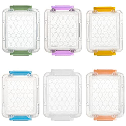 Nicunom 24 Pack Mini Plastic Storage Containers Box, 3.1" x 2.6" x 2" Stackable Bead Organizers with Lid, Clear Plastic Small Storage Box for Small Craft Items, Jewelry, Beads