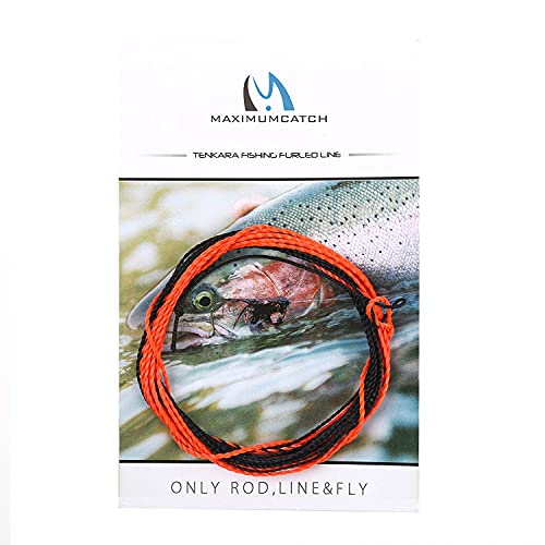 Maxcatch Tenkara Tapered Fly Fishing Line Braided Furled Line 11/12/13ft - color: Tenkara Line Orange/Black, size: 11ft