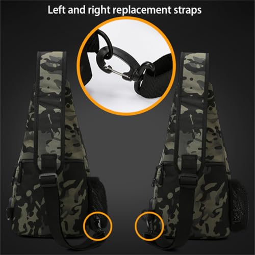 Waterproof Fly Fishing Sling Pack, Waterproof Fishing Tackle Bag Backpack Oxford Cloth Chest Shoulder (Black) - color: Black