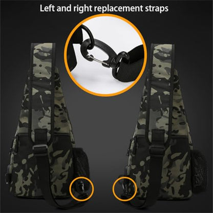 Waterproof Fly Fishing Sling Pack, Waterproof Fishing Tackle Bag Backpack Oxford Cloth Chest Shoulder (Black) - color: Black