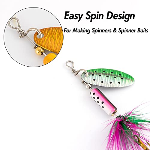 Dr.Fish 100 Pack Fishing Spinner Clevises Easy Spin Brass Clevises Spoon Spinnerbait Lure Making Supplies Spinner Parts Accessoires Freshwater - color: Silver, size: #8(7/16")