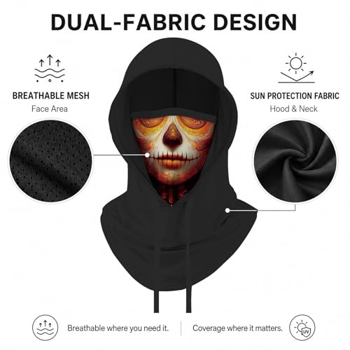 Skull Balaclava Hat for Women Men Sun UV Protection Summer Cooling Full Face Mask Cycling Hiking Fishing Outdoor Sports - color: Skull 11