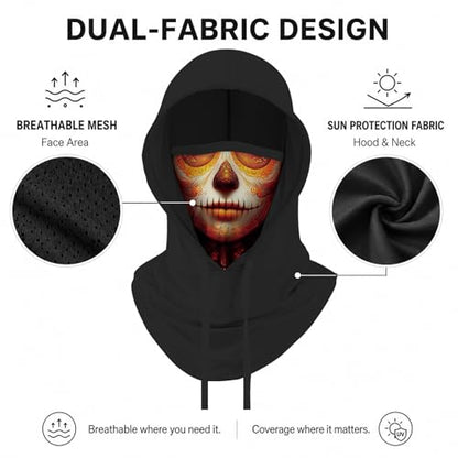 Skull Balaclava Hat for Women Men Sun UV Protection Summer Cooling Full Face Mask Cycling Hiking Fishing Outdoor Sports - color: Skull 11