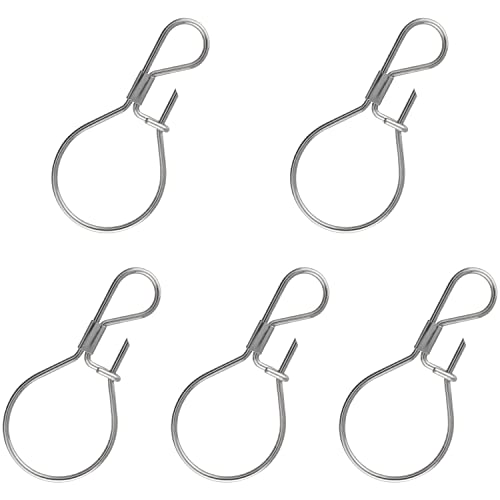 5PCS Fishing Lock Snap Freshwater Saltwater Fishing Stringer Clip Stainless Steel Live Fish Lock Buckle Big Game Snaps