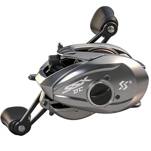 Sougayilang Baitcasting Reel with Digital Anti-Backlash Control - Smart Computer Braking System, 7.2:1 Gear Ratio, 18.5LB Max Drag-Easy Casting Baitcaster for Beginners & Bass Anglers - color: silver, size: Right Hand