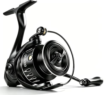 Jenseits Lightweight Spinning Fishing Reel, Sealed Carbon Fiber Up to 20 LB Max Drag, 5+1/6+1BB for Freshwater, 5.2:1 Gear Ratio,CNC Aluminum Spool,1000 Perfect for Ice Fishing, 2000-5000 Series - size: 4000