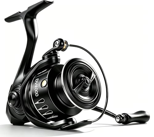 Jenseits Lightweight Spinning Fishing Reel, Sealed Carbon Fiber Up to 20 LB Max Drag, 5+1/6+1BB for Freshwater, 5.2:1 Gear Ratio,CNC Aluminum Spool,1000 Perfect for Ice Fishing, 2000-5000 Series - size: 4000