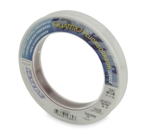 Hi-Seas Quattro 100% Fluorocarbon Leader - size: 50 Yard, 60 Pound Test