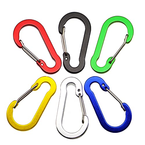 Lix&Rix Retractable Safety Coiled Lanyard with Aluminium Alloy Carabiner Clip, Black/Blue/Green/Red/Silver/Yellow - color: Green 3pcs
