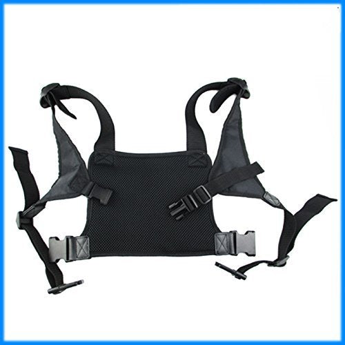 Universal radio harness chest Rig Bag Pocket Pack Holster Vest for Two Way Radio (Rescue Essentials) (Leather Black) - color: Leather Black