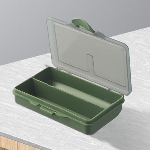 Fishing Tackle Box for Carp Fishing, Small Bait Storage Container with 1-8 Compartments, PP Polymer Lure Organizer and Rig Case, Green(B) - size: B