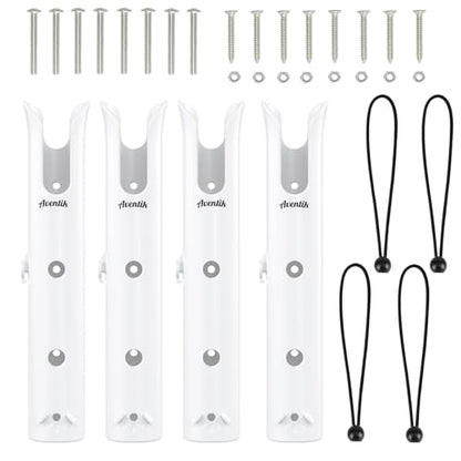 Aventik Tube Fishing Rod Holder Bracket Wall Mounted Boat Side Mount Tool Holder Tube Links with Screws 1/2/3/4/6 Pole Tube Fishing Rod Holders - color: 4-Pole White
