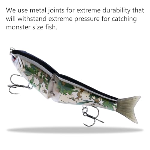 Bassdash SwimShad Glide Baits Jointed Swimbait Bass Pike Salmon Trout Muskie Fishing Lure,3-Pack - color: Grunge Camo + Highland + Ocean Digital, size: 7in/2.2oz