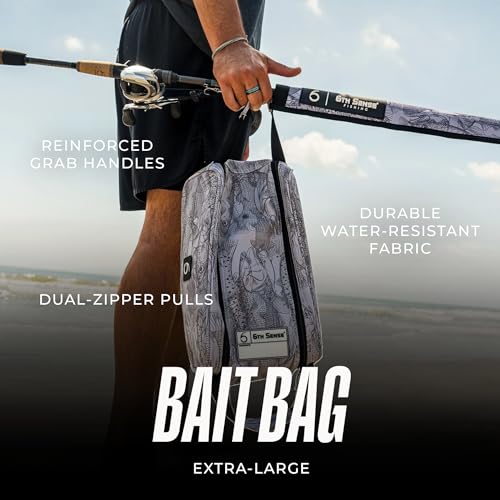 6th Sense Fishing Tackle Bag Extra-Large Bait Bag – Water-Resistant, Holds 20–25 Packs (Black) - color: Black