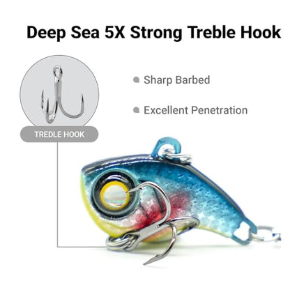 Stonefish 3PCS Spinner Baits Fishing Lure Kit, Trout Lures with Sharp Treble Hooks, Vibrating Swimming Bait for Bass Walleye Pike Freshwater Fishing - color: A-7g