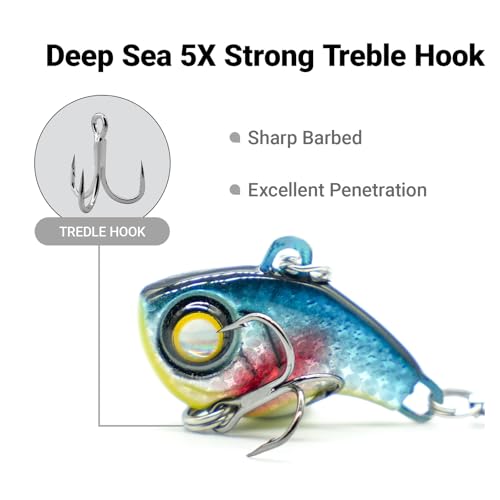 Stonefish 3PCS Spinner Baits Fishing Lure Kit, Trout Lures with Sharp Treble Hooks, Vibrating Swimming Bait for Bass Walleye Pike Freshwater Fishing - color: D-7g