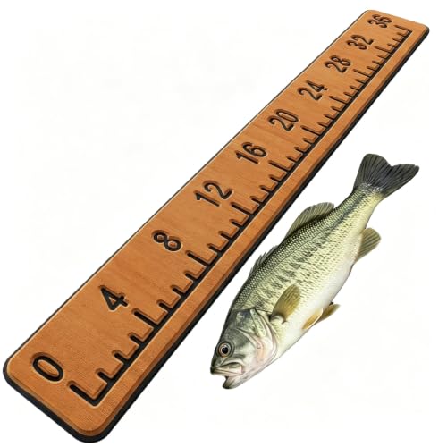 36 Inch High Density EVA Self-Adhesive Fish Ruler for Boat, Orange | Clear Scale Waterproof Anti-Slip UV Resistant Marine Fishing measuring Board for Yachts, Kayak, Bass Boat, Dock - color: Orange, size: 36"