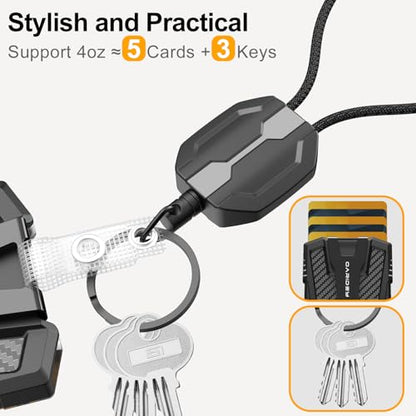 Oaridey Retractable Lanyards for ID Badges Holder, Badge Reel with ID Card Holder, Breakaway Lanyard, Holds 5 Cards and 10 Cash, Bearing 4.0 oz, Black - style: Retractable Badge Holder Lanyard