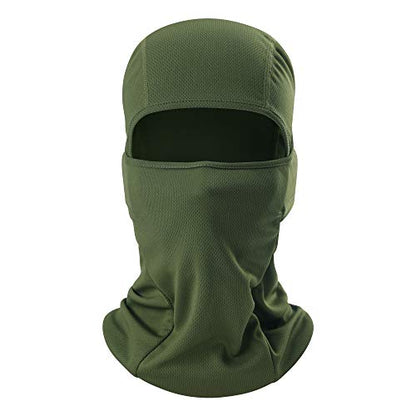 Balaclava Face Mask Adjustable Windproof UV Protection Hood - color: Army Green