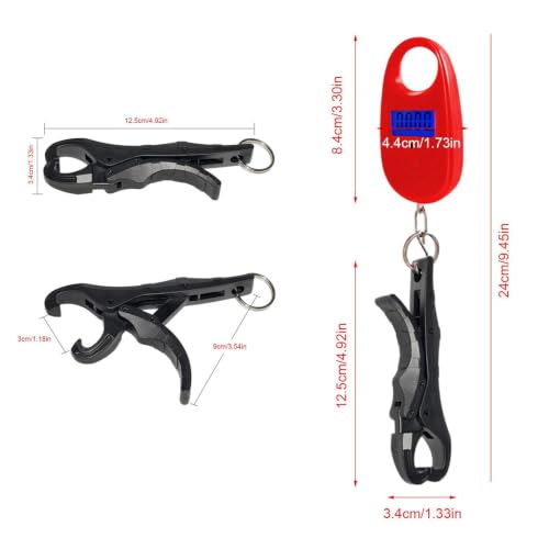 Scale for Fishing Small Portable Handheld | Scale Fish Controller for Fishing - color: Red