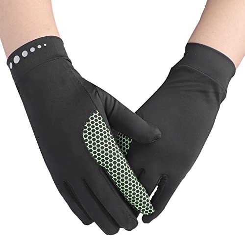 Mens Women Driving Gloves Summer UV Sun Protection Gloves Non-Slip Touchscreen Ice-Silk Sunblock Gloves for Cycling Riding - color: Standard Black