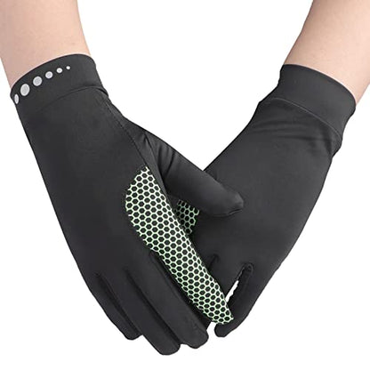 Mens Women Driving Gloves Summer UV Sun Protection Gloves Non-Slip Touchscreen Ice-Silk Sunblock Gloves for Cycling Riding - color: Standard Black
