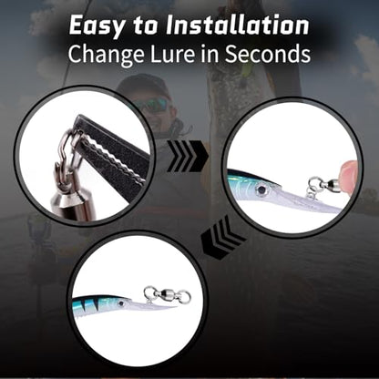 FishTrip 25/50pcs Ball Bearing Swivels with Split Rings for Saltwater | High Strength, Stainless Steel, Ball Bearing Smooth Rotation, Fishing Swivels & Snap Speed Clips Change Connector 0#-8# - size: Assorted_50pcs